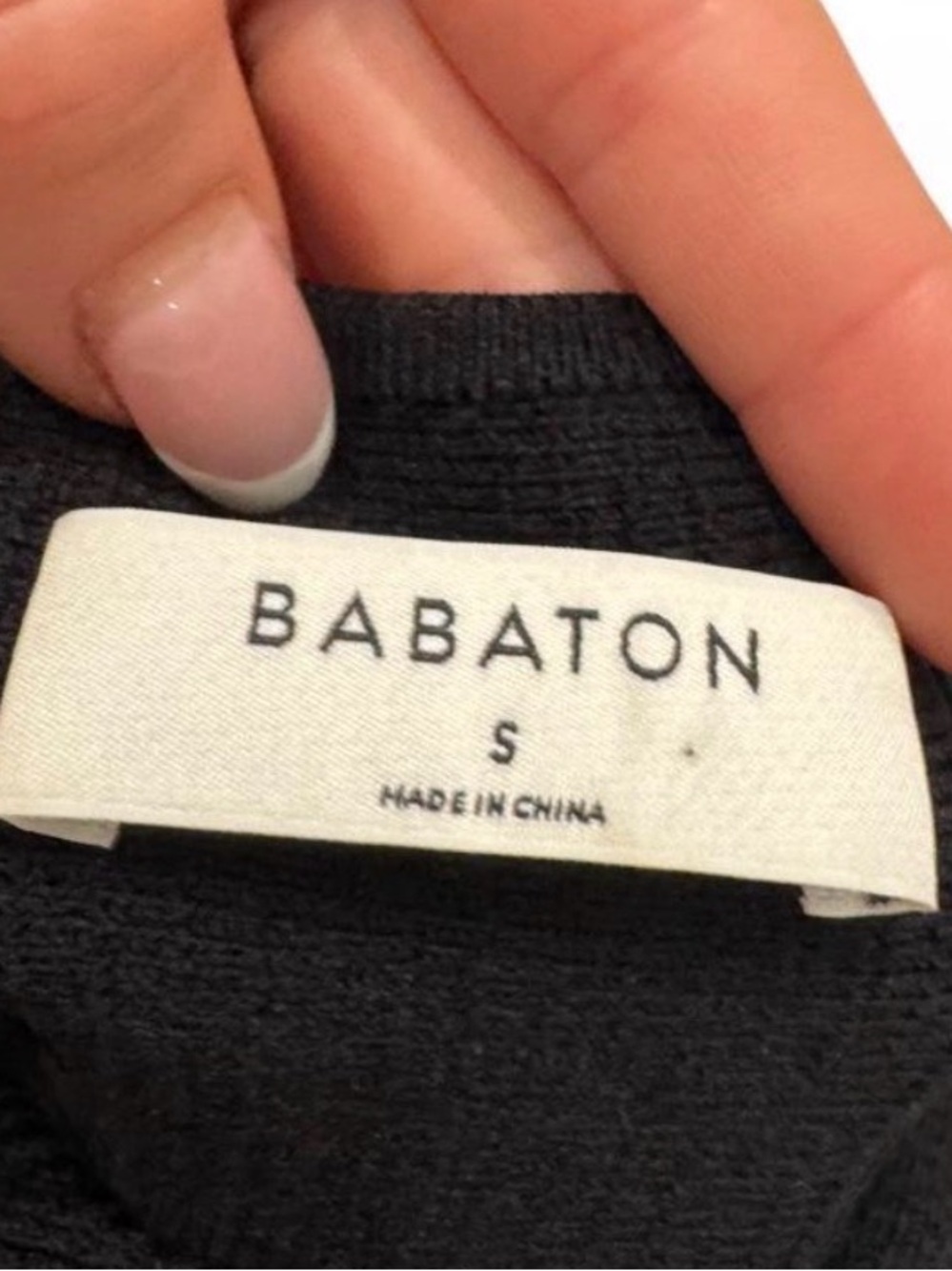 Babaton Black Ribbed Square Neck Crop Top - Picture 4 of 4